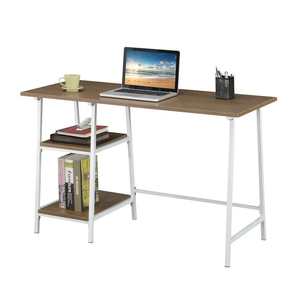 Designs2Go Trestle Wood Metal Desk with Removable Shelves. Picture 3