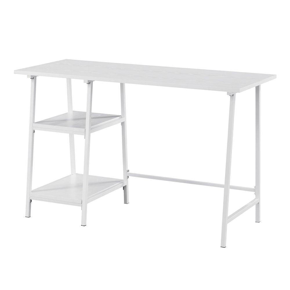 Designs2Go Trestle Wood Metal Desk with Removable Shelves. Picture 1