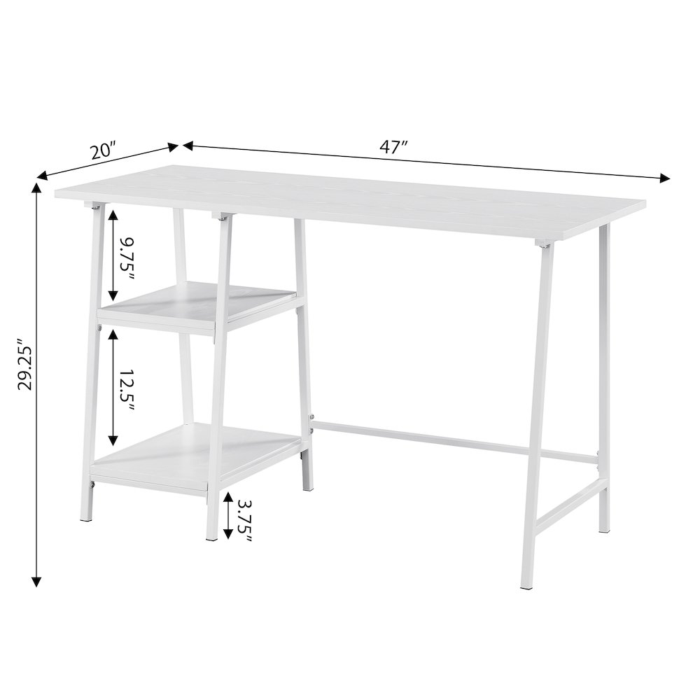 Designs2Go Trestle Wood Metal Desk with Removable Shelves. Picture 7