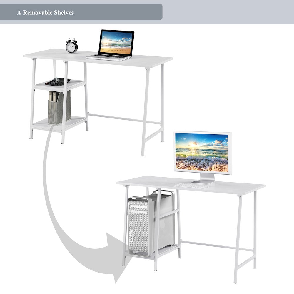 Designs2Go Trestle Wood Metal Desk with Removable Shelves. Picture 6