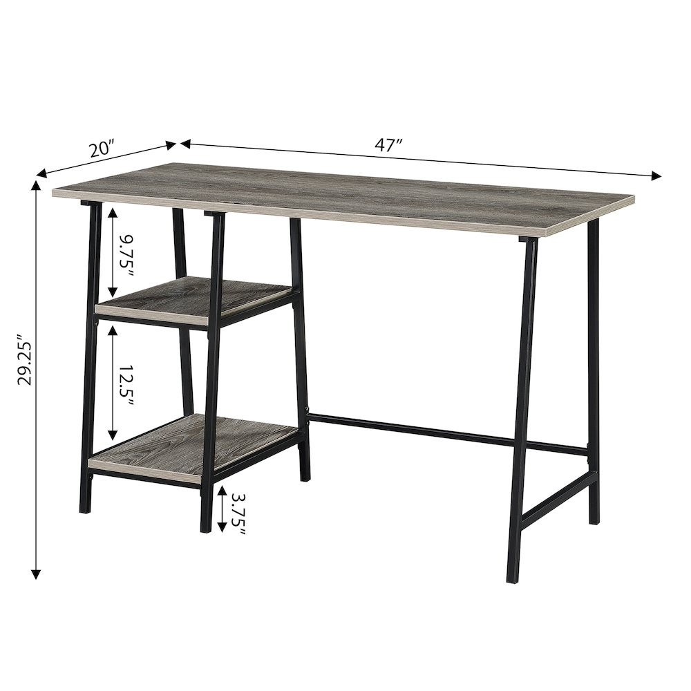 Designs2Go Trestle Wood Metal Desk with Removable Shelves. Picture 7