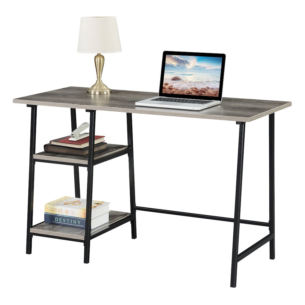Designs2Go Trestle Wood Metal Desk with Removable Shelves. Picture 3