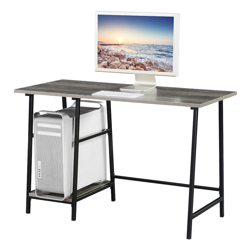 Designs2Go Trestle Wood Metal Desk with Removable Shelves. Picture 4