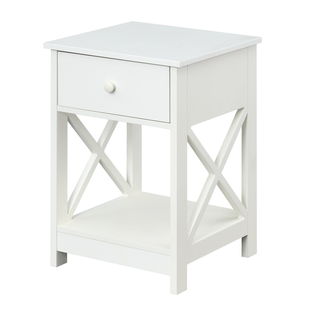 Oxford 1 Drawer End Table White. Picture 1