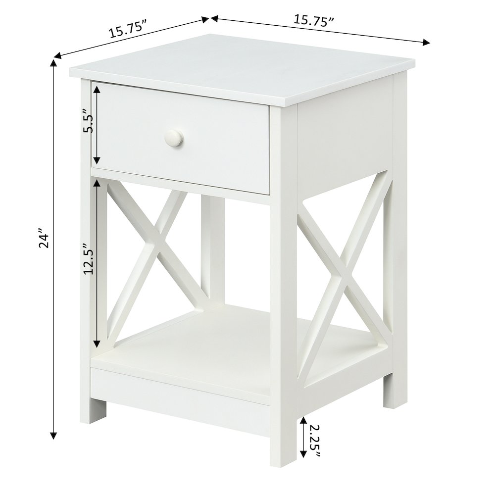 Oxford 1 Drawer End Table White. Picture 5