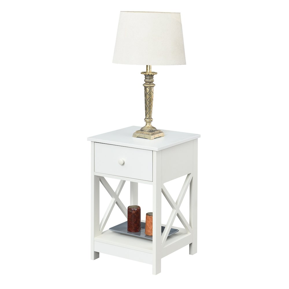 Oxford 1 Drawer End Table White. Picture 3