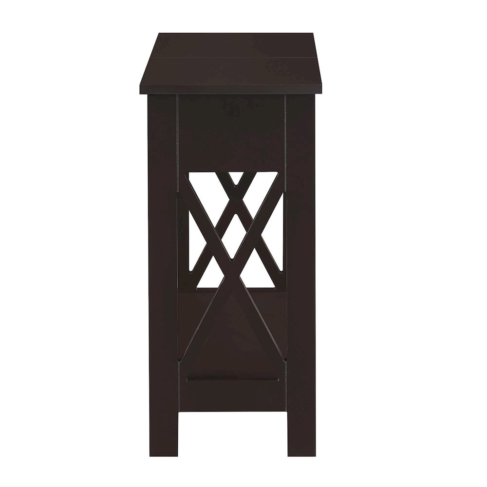 Oxford Flip Top End Table with Charging Station Espresso. Picture 6