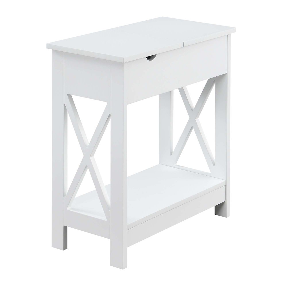 Oxford Flip Top End Table with Charging Station and Shelf. Picture 1