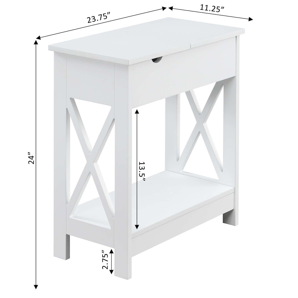Oxford Flip Top End Table with Charging Station and Shelf. Picture 8