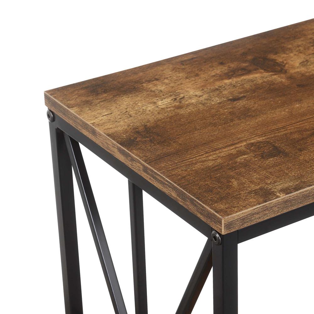 Tucson Starburst Chairside End Table with Charging Station and Shelf, Barnwood/Black. Picture 6