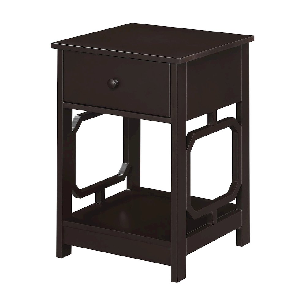Omega 1 Drawer End Table Espresso. Picture 1