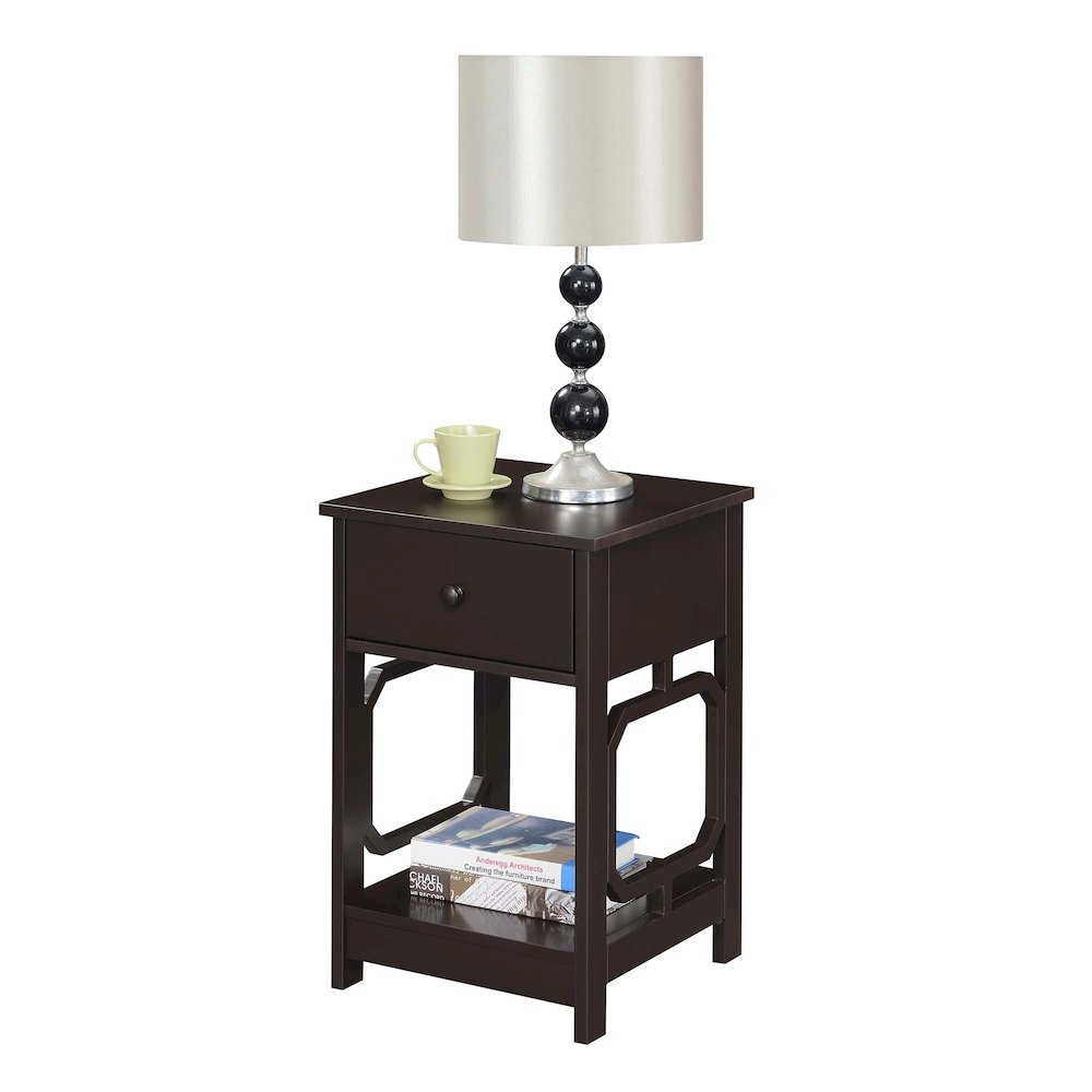 Omega 1 Drawer End Table Espresso. Picture 3
