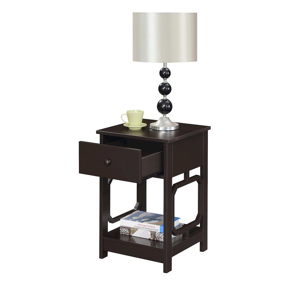 Omega 1 Drawer End Table Espresso. Picture 4
