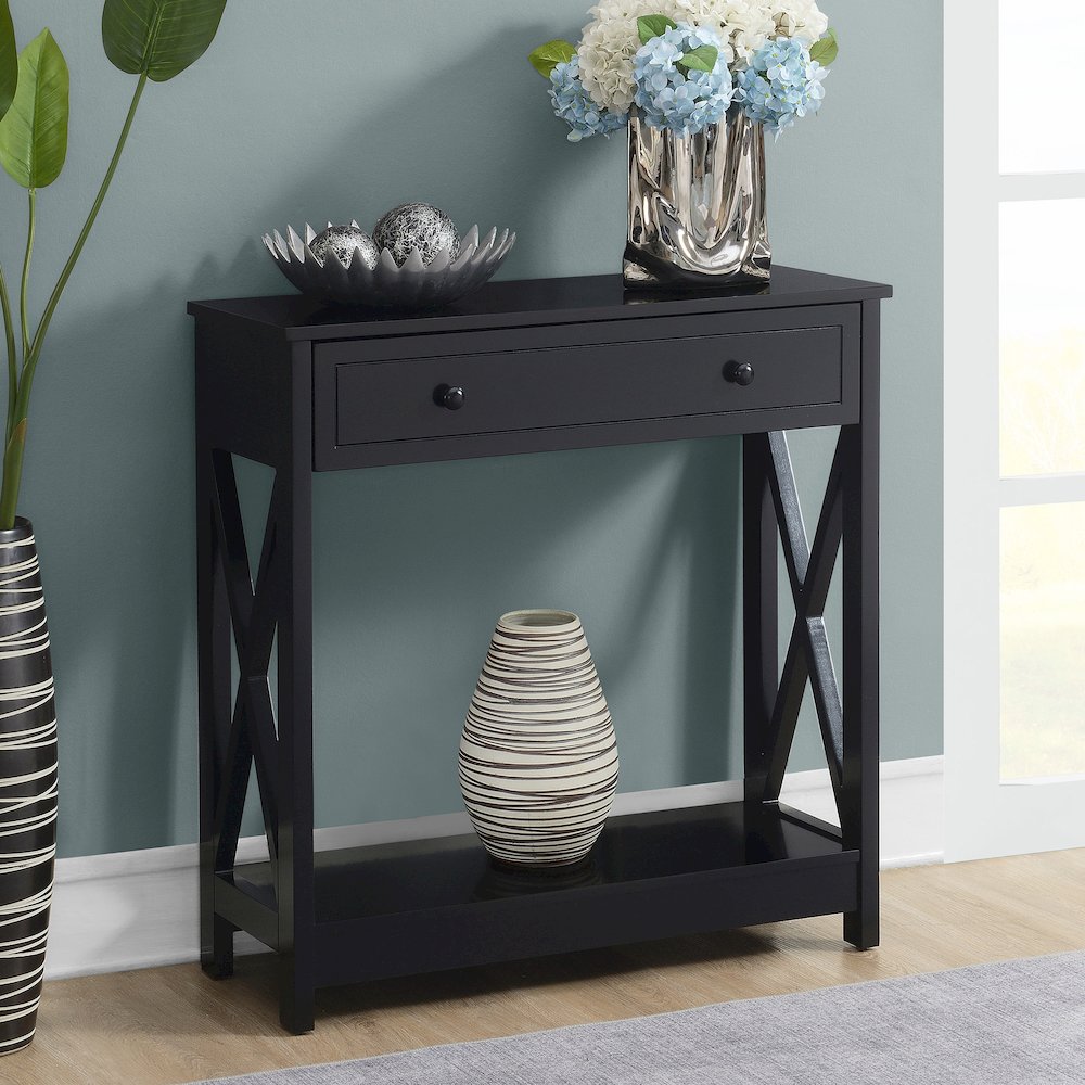 Oxford 1 Drawer Entryway Hall Table with Shelf. Picture 2
