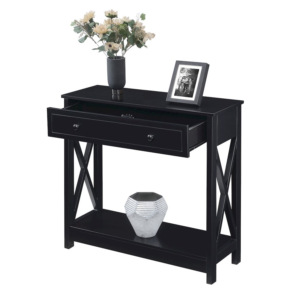 Oxford 1 Drawer Entryway Hall Table with Shelf. Picture 5