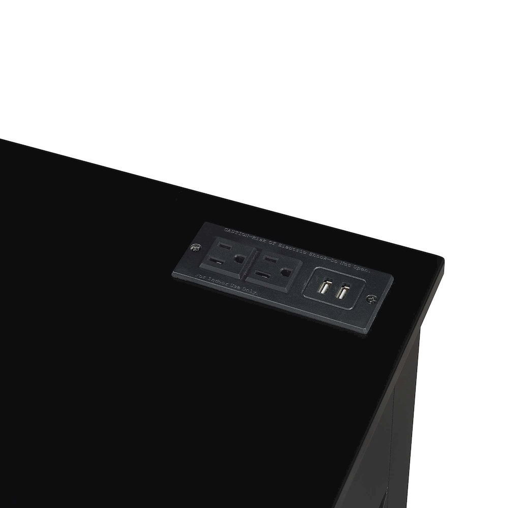 Oxford 42 inch Desk with Charging Station Black. Picture 7