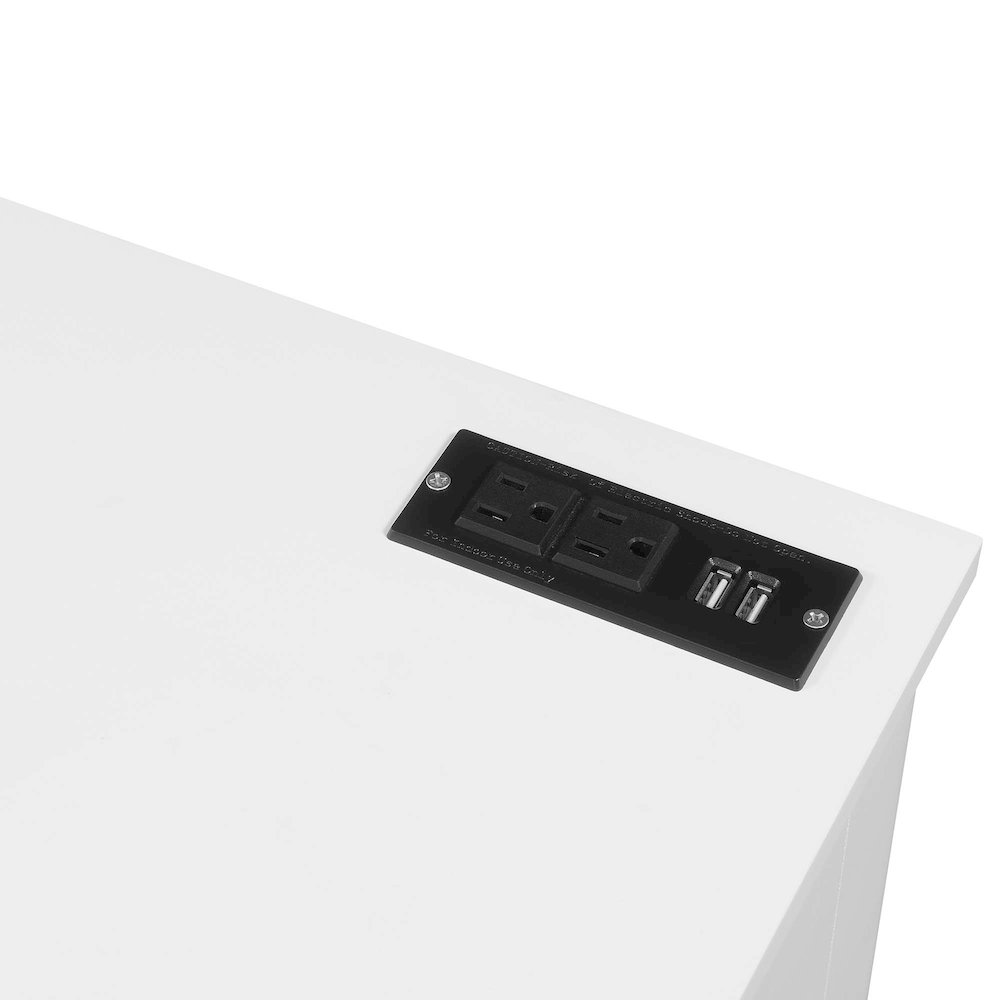 Oxford 42 inch Desk with Charging Station White. Picture 7