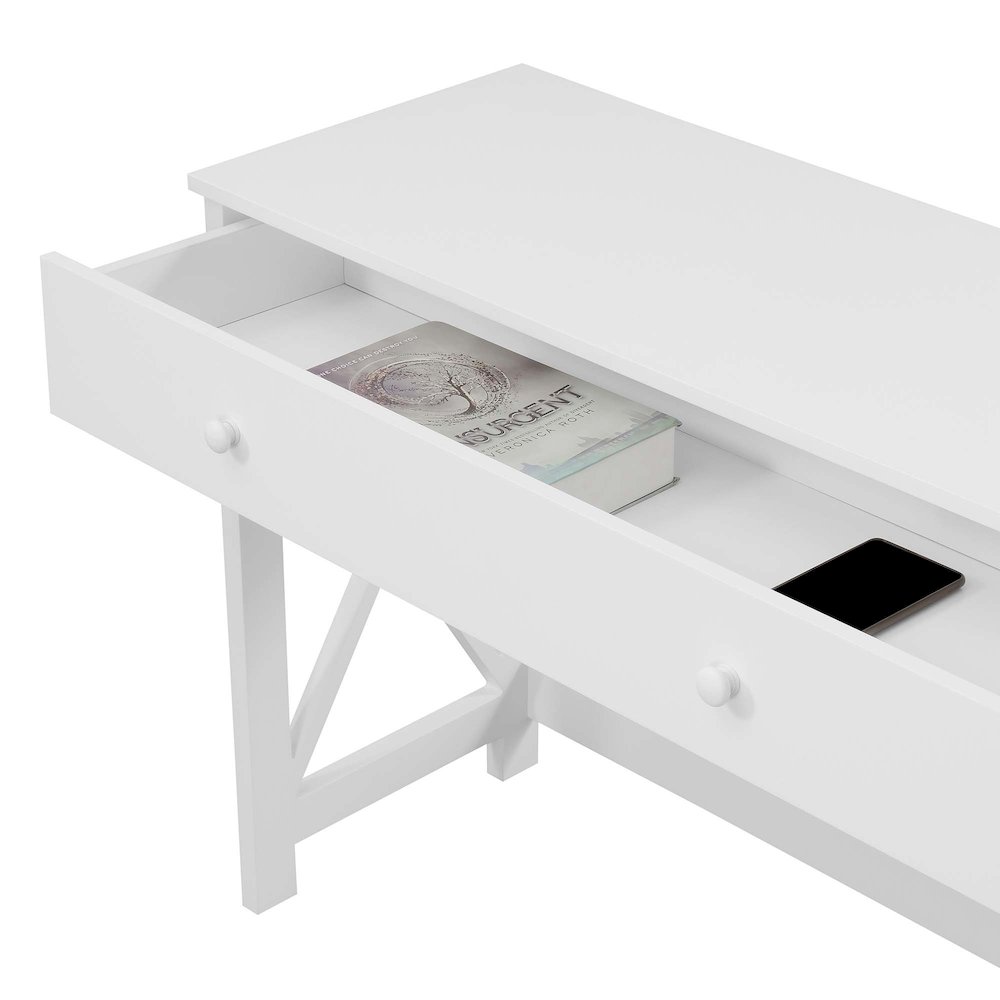 Oxford 42 inch Desk with Charging Station White. Picture 5