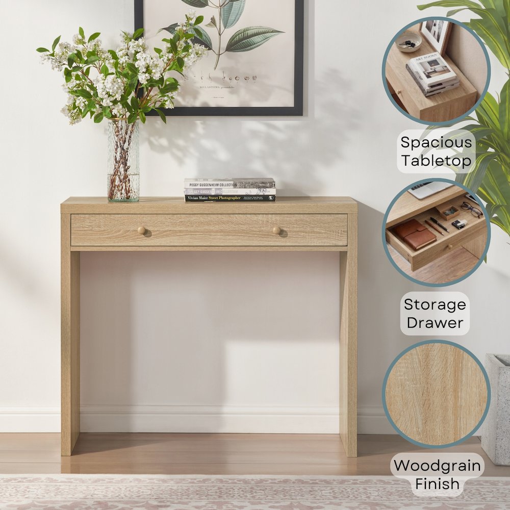 Northfield Desk/Hall Entryway Table with Drawer. Picture 4