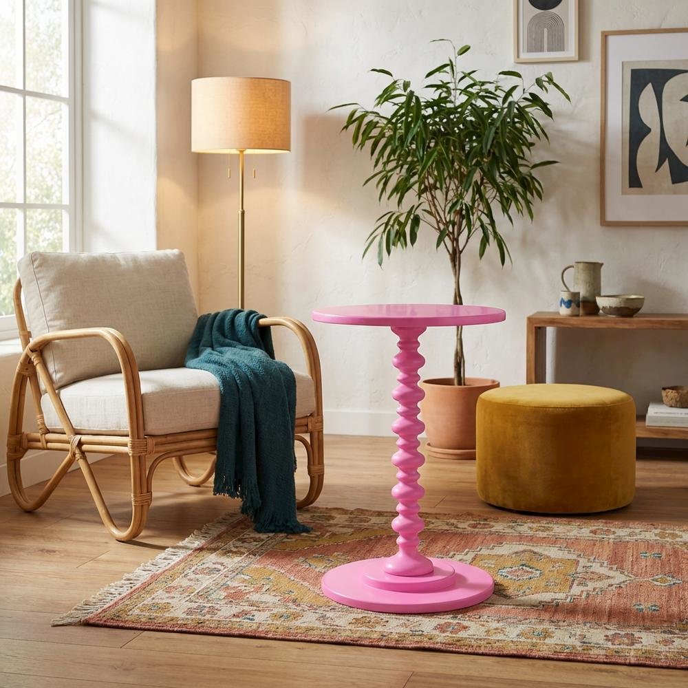 Round Spindle Coffee Table with Classic Style and Sturdy Construction. Picture 2