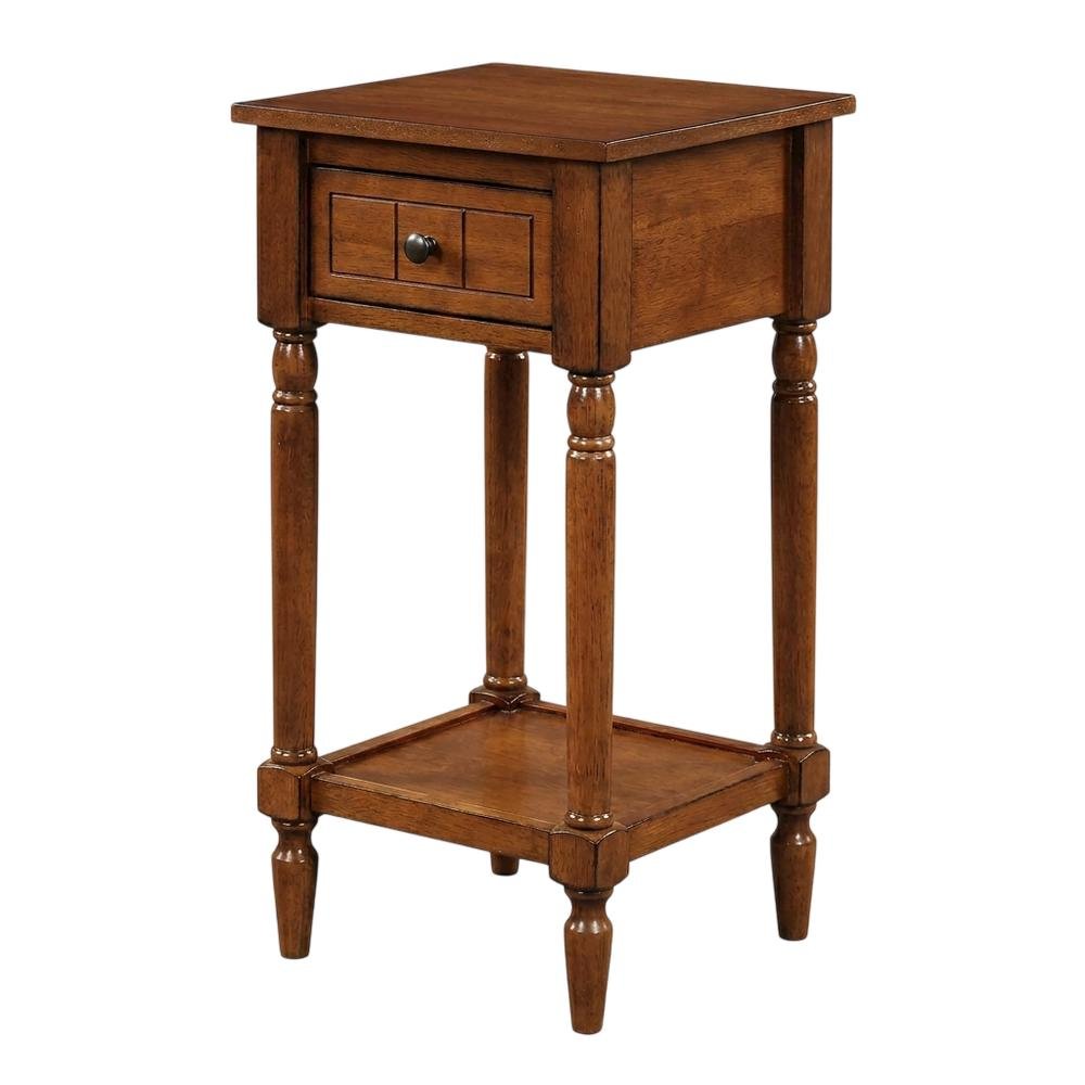 Traditional-style accent table with open shelf and compact design. Picture 1