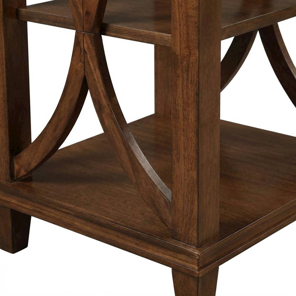 Modern End Table with Wooden Finish and Minimalist Design. Picture 5