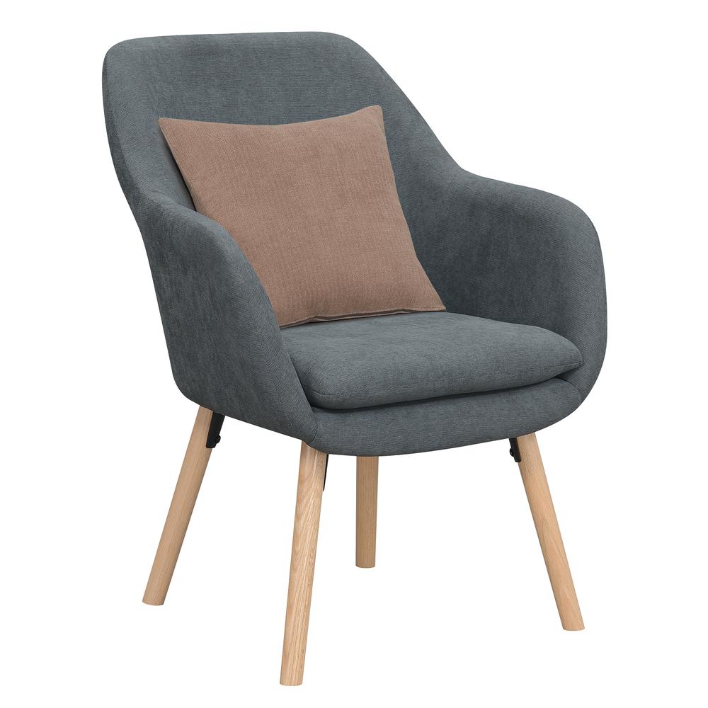 Charlotte Accent Chair, Slate Gray Linen. Picture 1
