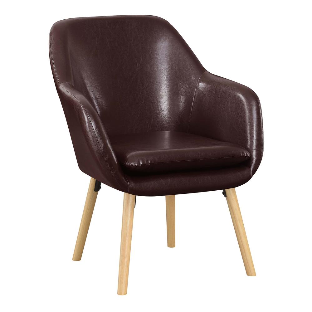 Take a Seat Charlotte Accent Chair, Espresso Faux Leather. Picture 1