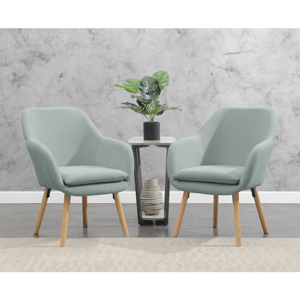 Take a Seat Charlotte Accent Chair, Sea Foam Blue Fabric. Picture 9