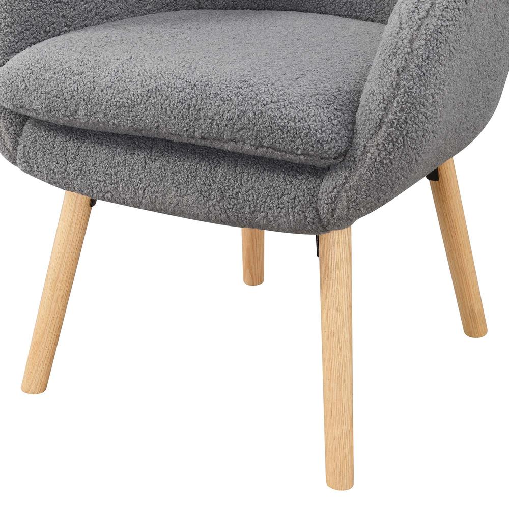 Take a Seat Charlotte Sherpa Accent Chair, Sherpa Gray. Picture 6