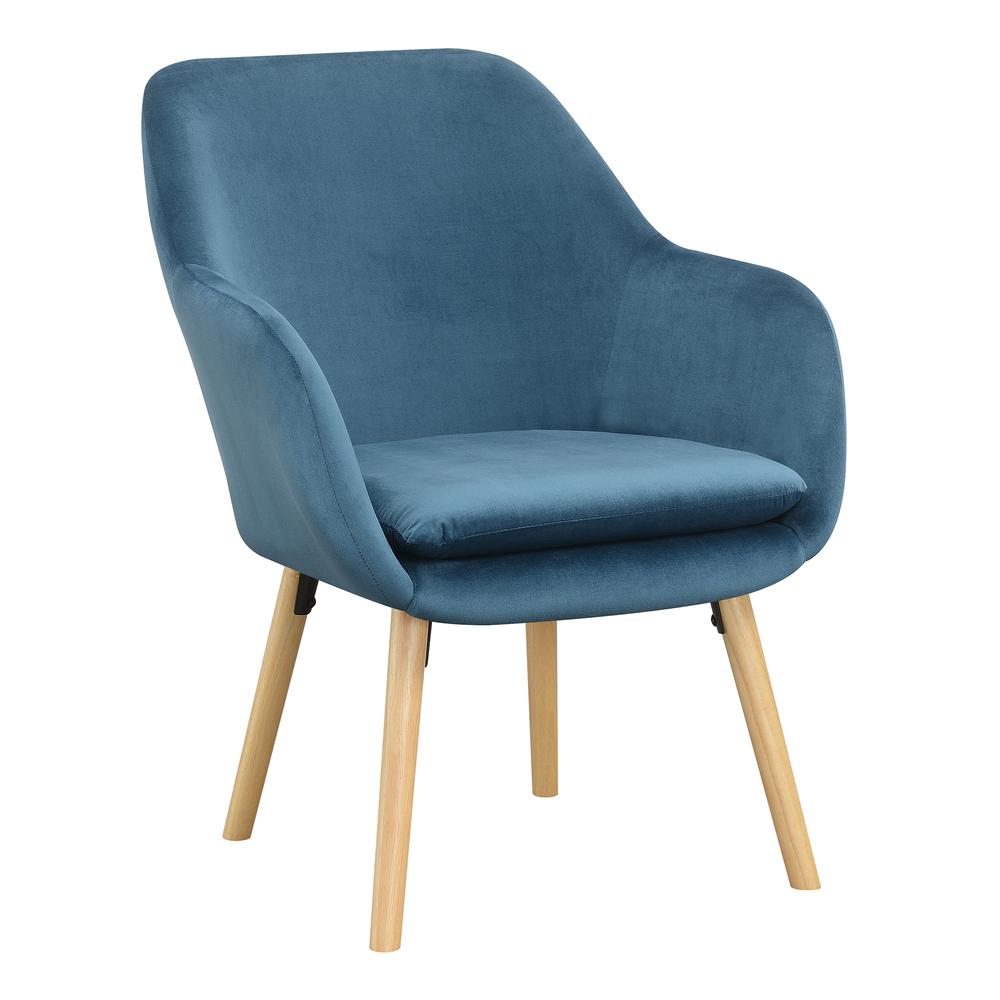 Take a Seat Charlotte Accent Chair, Blue Velvet. Picture 1
