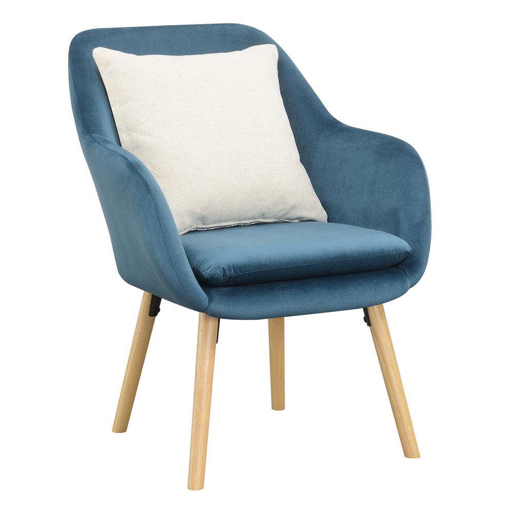 Take a Seat Charlotte Accent Chair, Blue Velvet. Picture 2