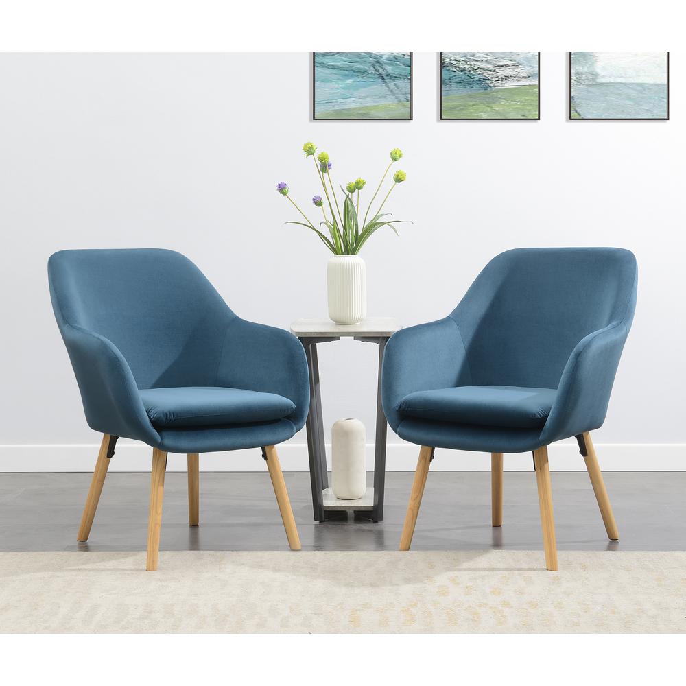 Take a Seat Charlotte Accent Chair, Blue Velvet. Picture 9