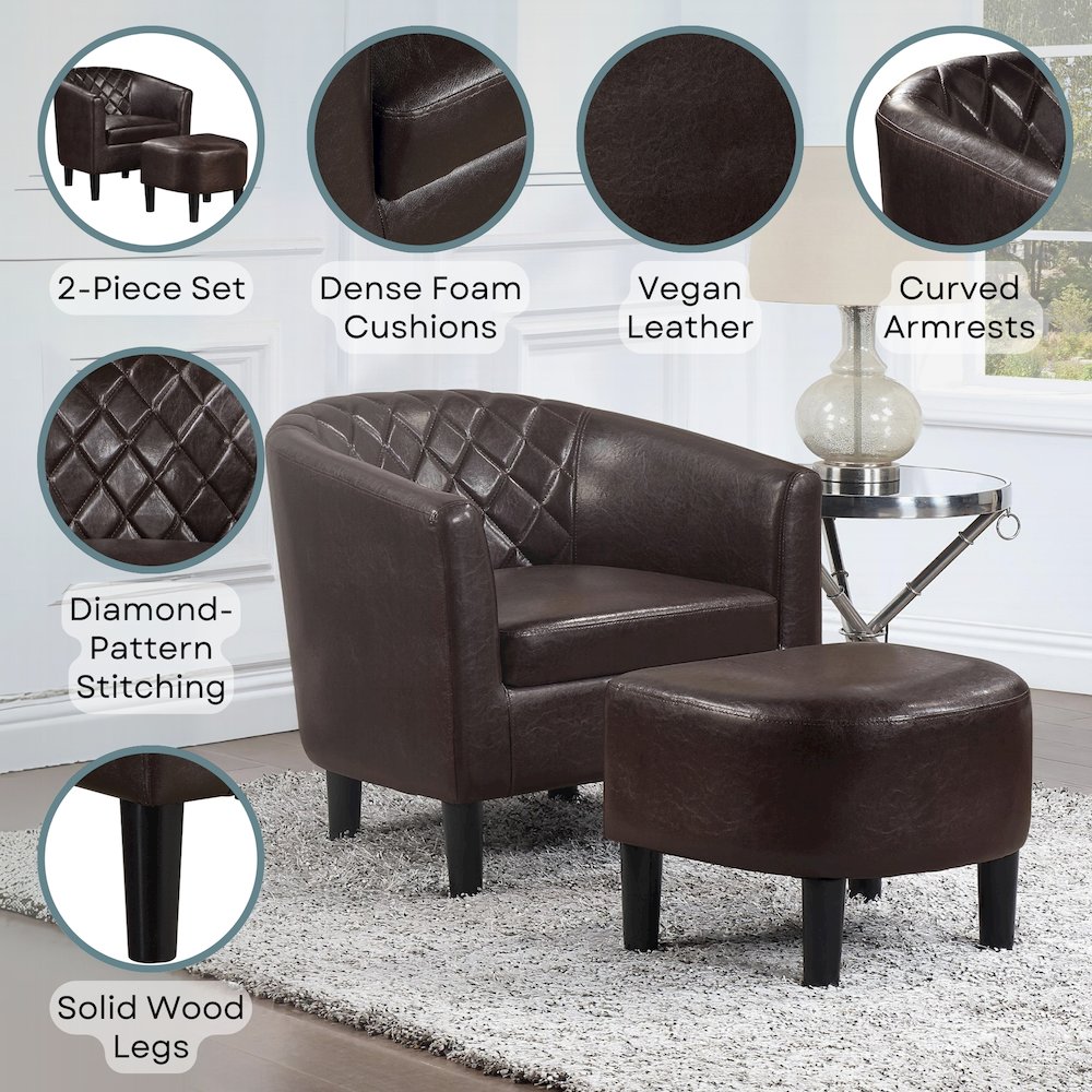 Take a Seat Roosevelt Accent Chair with Ottoman. Picture 4