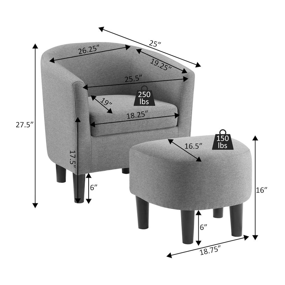 Take a Seat Churchill Accent Chair with Ottoman. Picture 7
