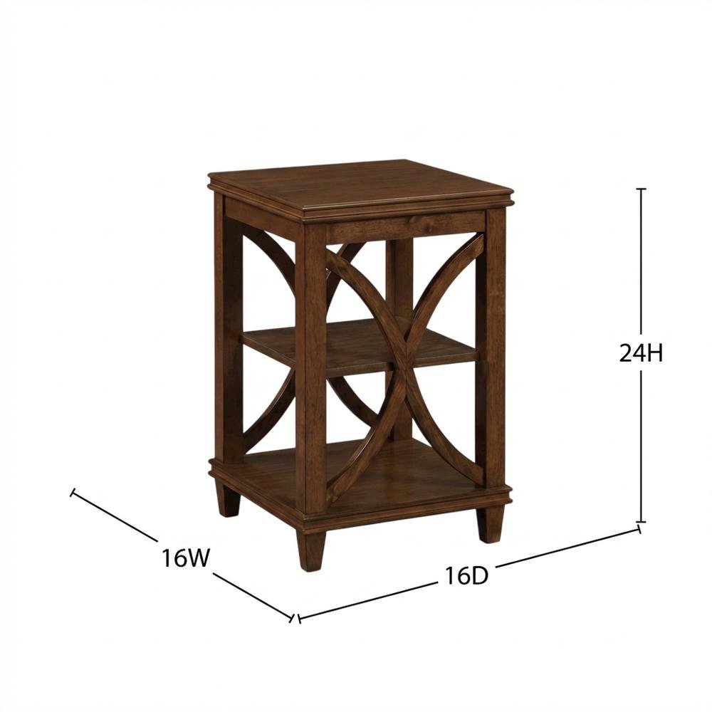 Modern End Table with Wooden Finish and Minimalist Design. Picture 7