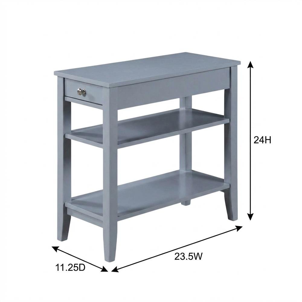 Transitional 1 Drawer End Table with Shelves for Living Room and Bedroom. Picture 7
