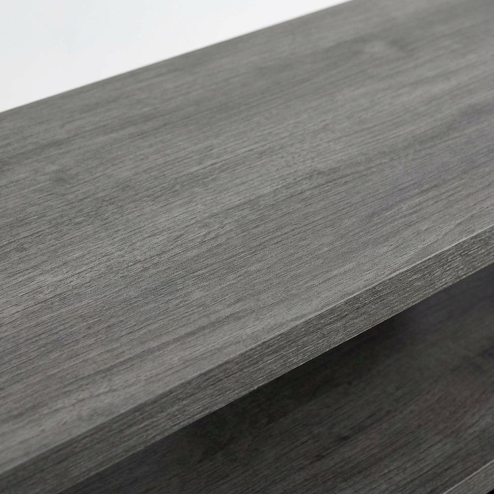 Gray TV stand with 1 drawer and shelves for 65-inch TVs, modern style. Picture 5