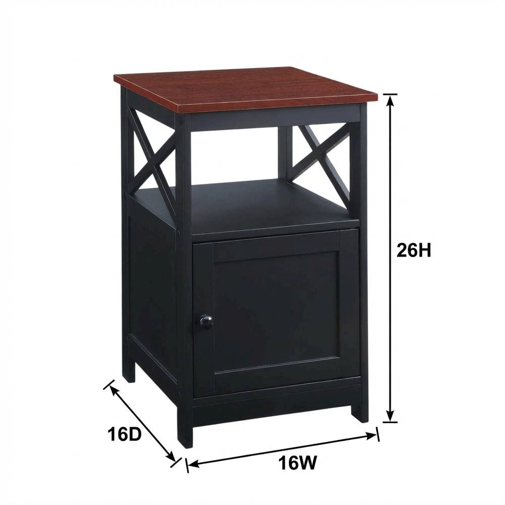 End Table with Cabinet in Classic Finish, Durable Wood Lens. Picture 7