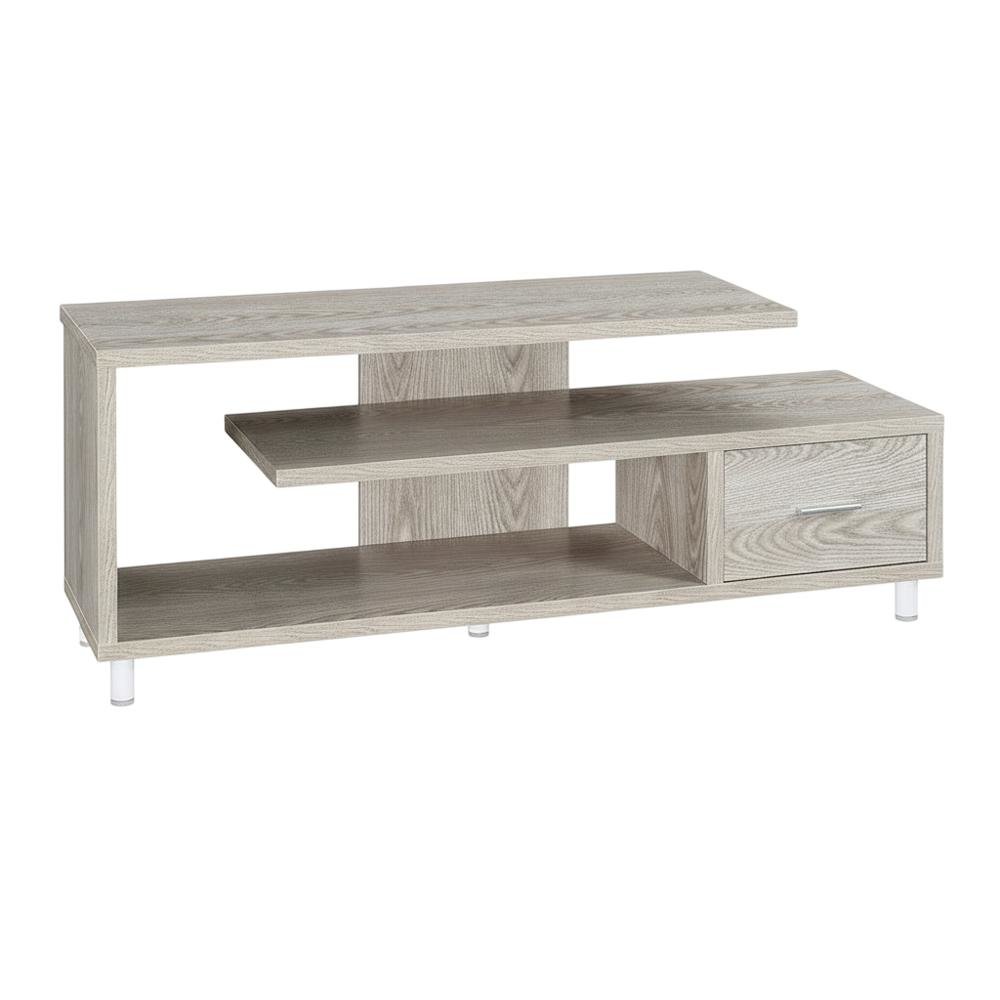 White Honeycomb Particle Board TV Stand with Shelves for up to 65-Inch TVs. Picture 4