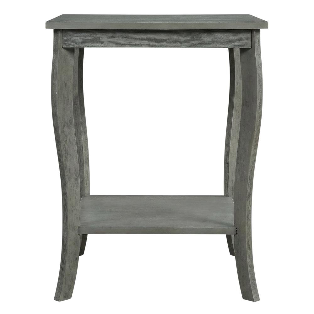 Square End Table with Wirebrush Dark Gray Finish and Modern Design. Picture 4