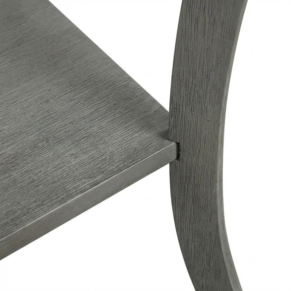 Square End Table with Wirebrush Dark Gray Finish and Modern Design. Picture 6