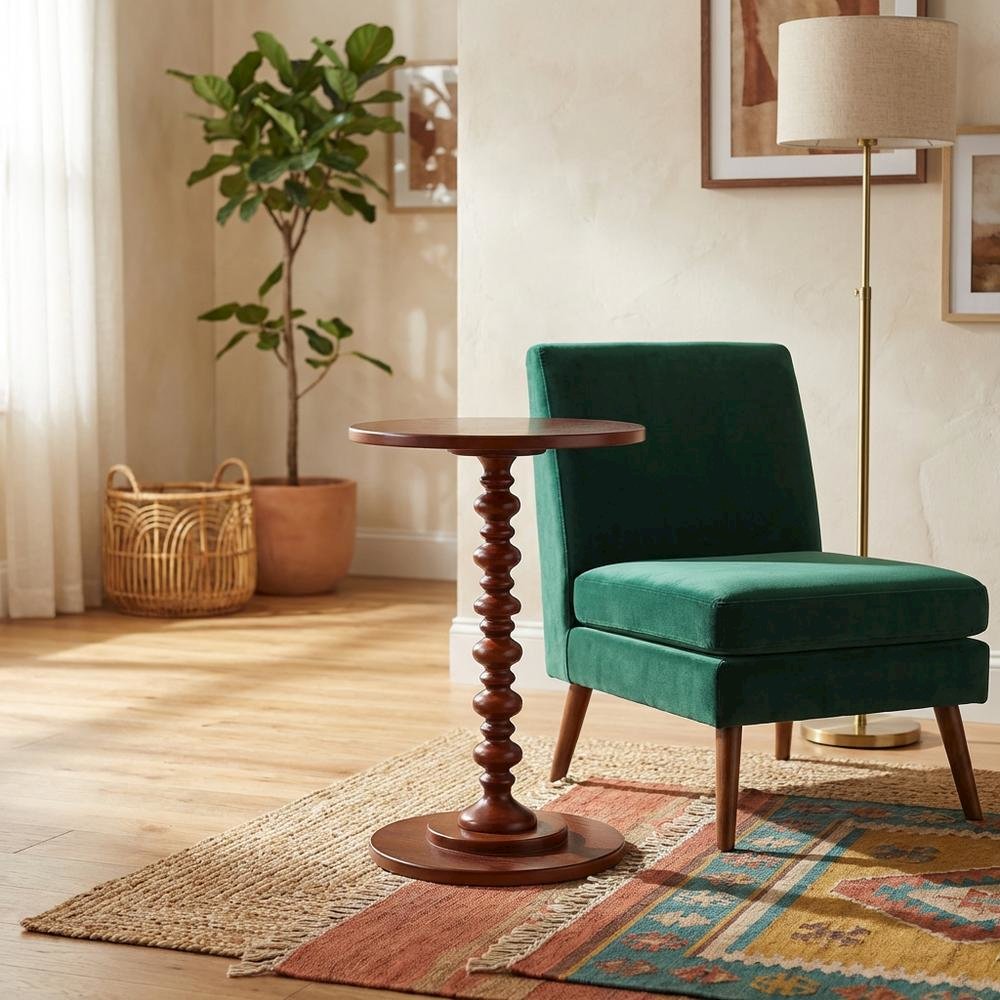 Classic Spindle Coffee Table in Distressed Finish with Durable Construction. Picture 2