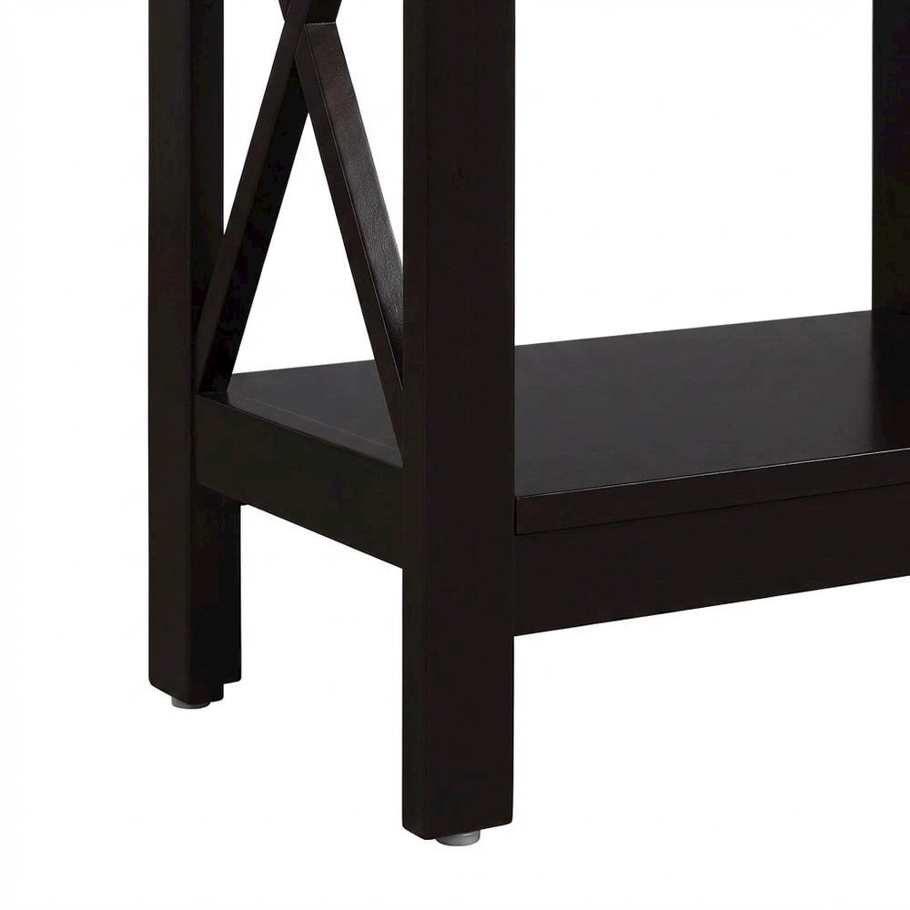Wooden End Table with Shelf, Modern Surface, Durable Construction. Picture 6