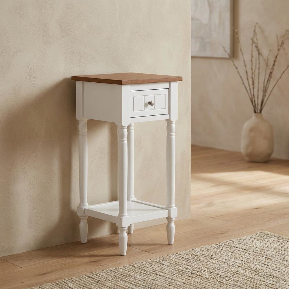 Traditional-style accent table with drawer and shelf for versatile living spaces. Picture 2