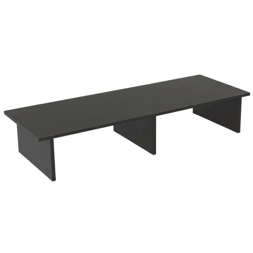 Black TV/Monitor Riser for Screens Up to 43 Inches with Durable Melamine Veneer. Picture 1