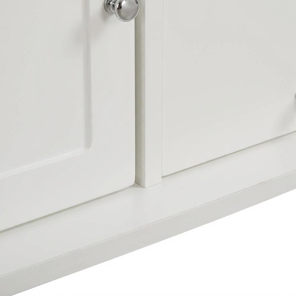 White TV Stand with 3 Storage Cabinets and Shelf for Up to 55-Inch TVs. Picture 6