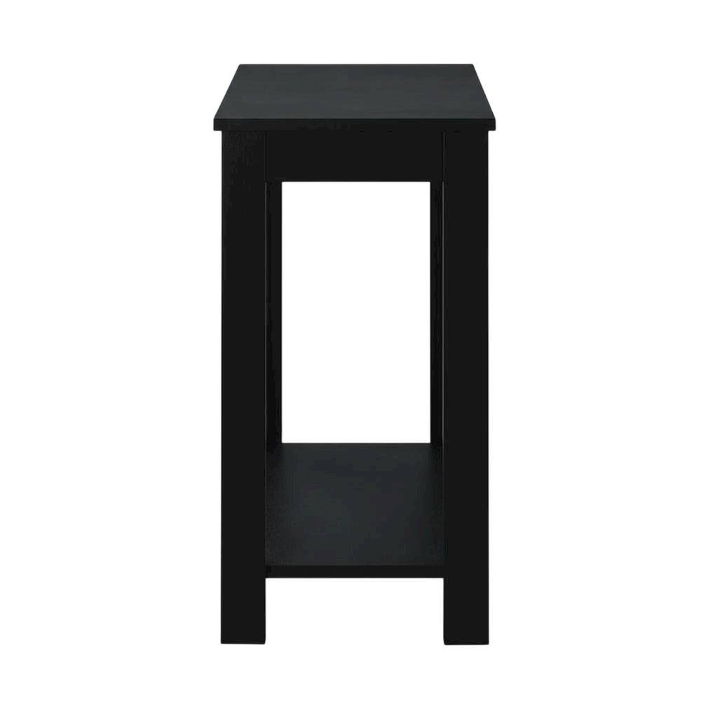 Slim Chairside Table, Black, Bottom Shelf, Quick Setup. Picture 4