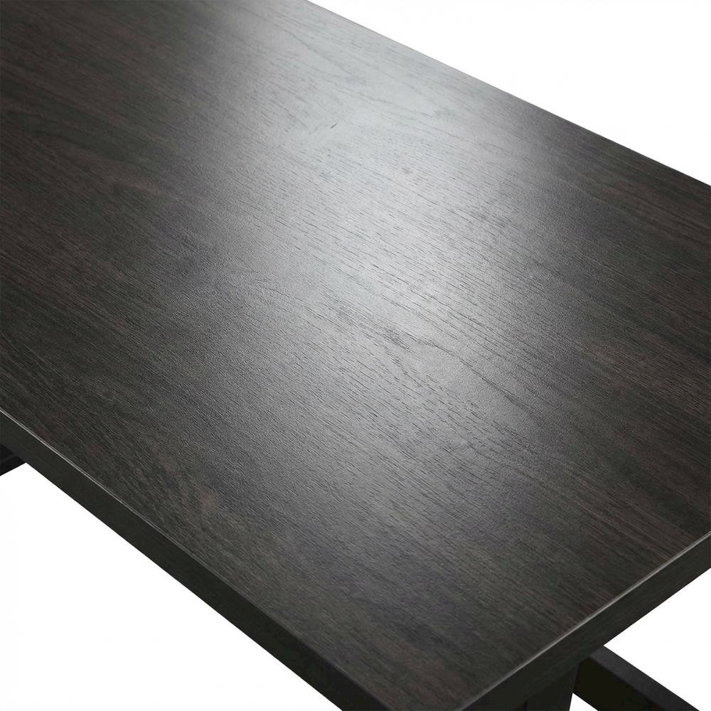 Wooden Trestle Desk With Shelves And Melamine Finish For Office Work. Picture 5
