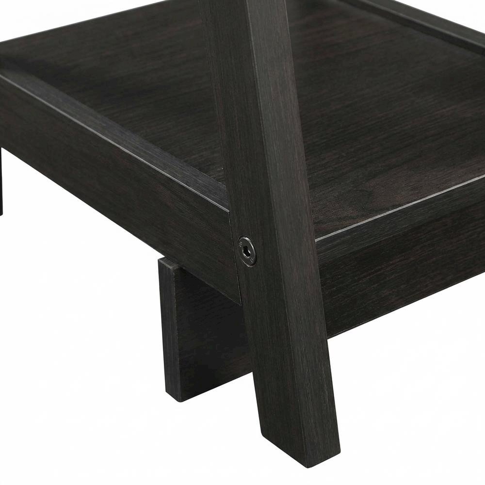 Wooden Trestle Desk With Shelves And Melamine Finish For Office Work. Picture 6